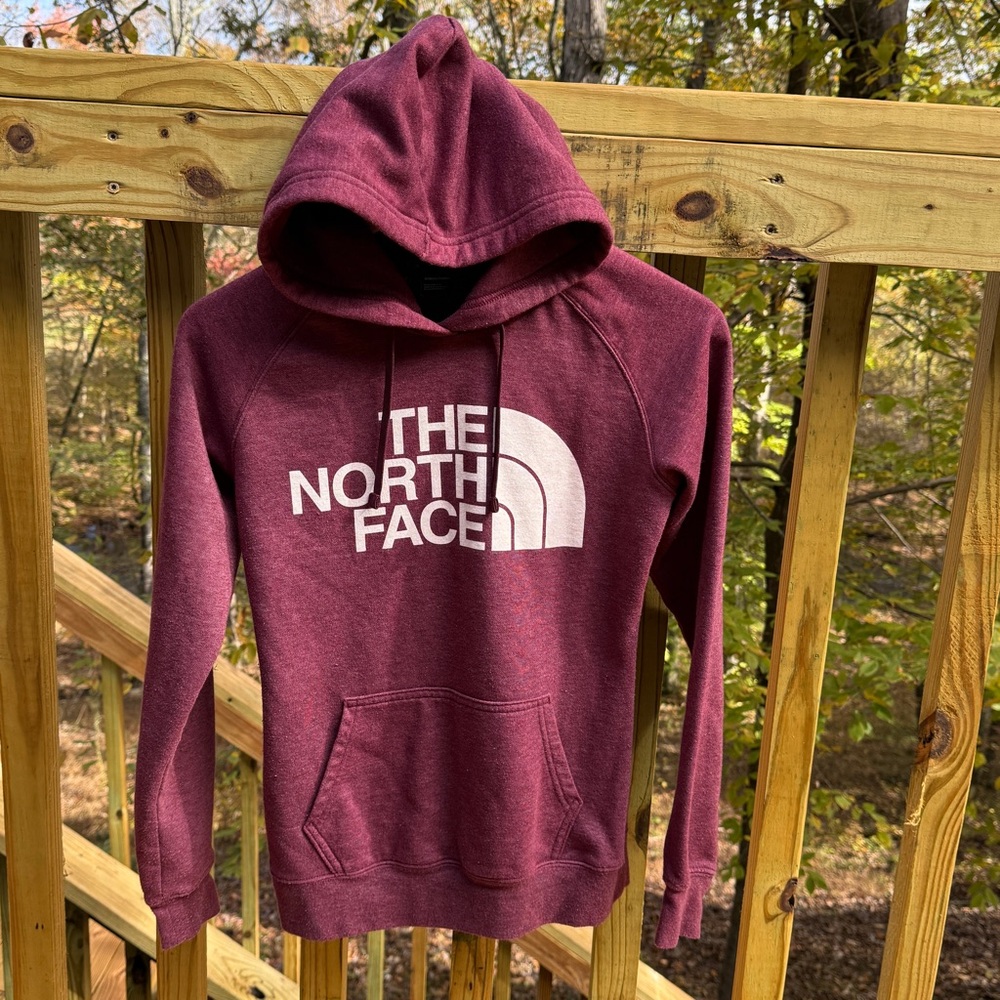 North Face Pullover Hoodie Maroon Size XS